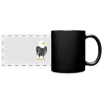 Citation humour Oiseau aigle - Mug panoramique uni - noir - Devant