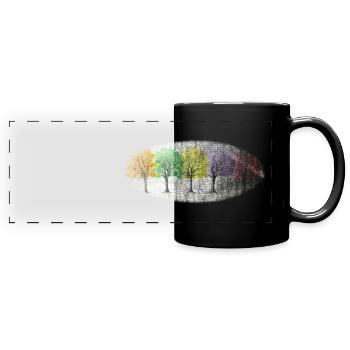 bunt winter wald winterwald - Panorama-Tasse farbig - Schwarz - Vorne