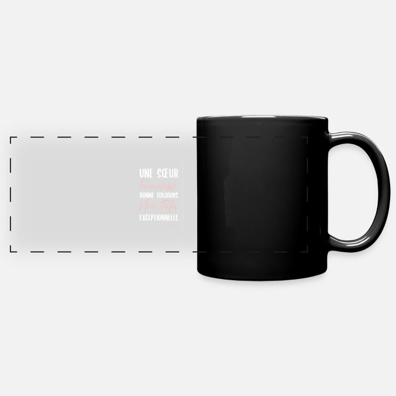 tante formidable, idée cadeau tata - Mug panoramique uni - noir