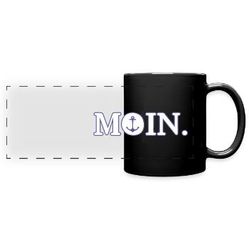 Moin Nordisch Küste Urlaub - Panorama-Tasse farbig - Schwarz - Vorne