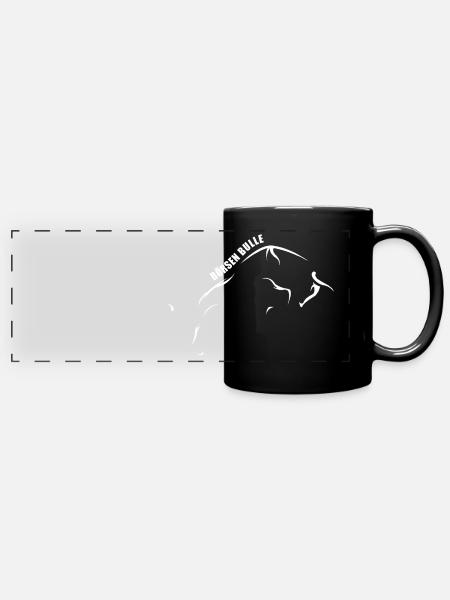 Börsen Bulle - Panorama-Tasse farbig - Schwarz