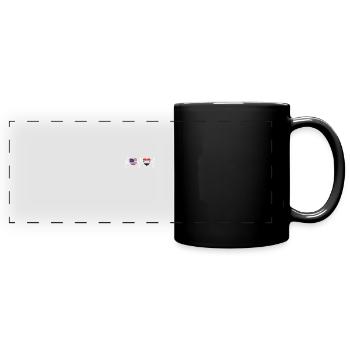 USA and Syria Syrian Flag Flags - Full Colour Panoramic Mug - black - Front