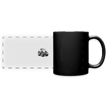 Niedlicher Traktor - Panorama-Tasse farbig - Schwarz - Vorne