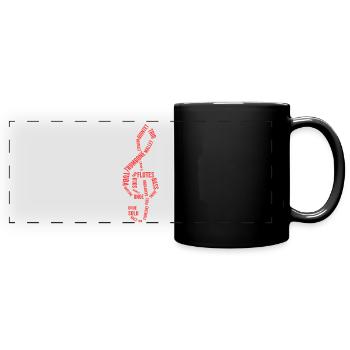 Notenschlüssel Hornisten - Panorama-Tasse farbig - Schwarz - Vorne