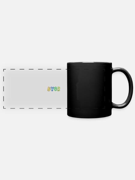 dyor yellow blue - Panorama-Tasse farbig - Schwarz