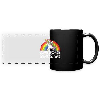 Né en 1990 Funny Birthday Nice Graphic Unicorn - Mug panoramique uni - noir - Devant
