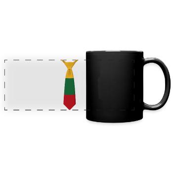Lithuania Tie – Flag Design - Full Colour Panoramic Mug - black - Front