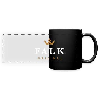 Falk Original Family Logo - Full Colour Panoramic Mug - black - Front