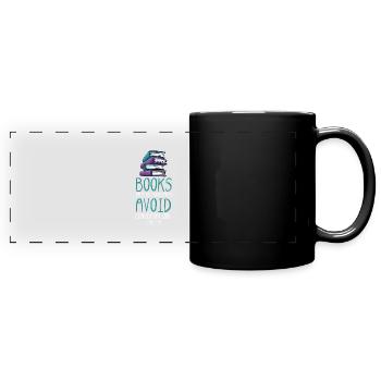 Lesen - Panorama-Tasse farbig - Schwarz - Vorne