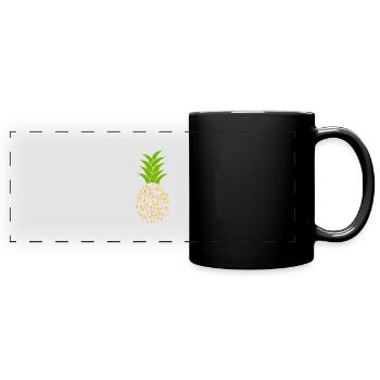Ananas et notes de musique | Clef Musician Exotic - Mug panoramique uni - noir - Devant