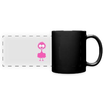 autruche - Mug panoramique uni - noir - Devant
