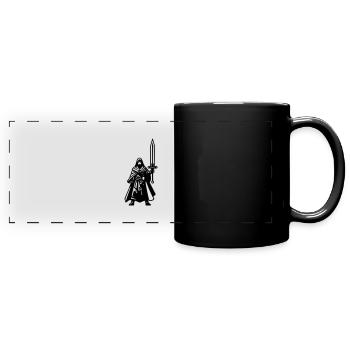 Krieger - Panorama-Tasse farbig - Schwarz - Vorne