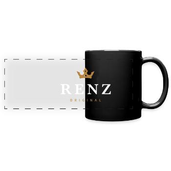 Renz Original Familienlogo - Panorama-Tasse farbig - Schwarz - Vorne