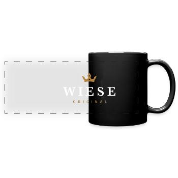 Wiese Original Familienlogo - Panorama-Tasse farbig - Schwarz - Vorne