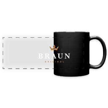 Logo original de la famille Braun - Mug panoramique uni - noir - Devant