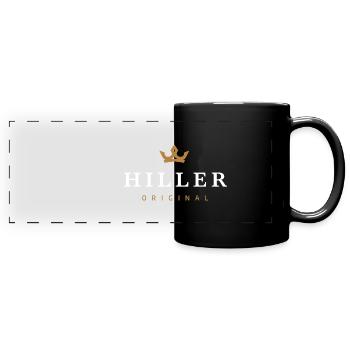 Hiller Original Familienlogo - Panorama-Tasse farbig - Schwarz - Vorne