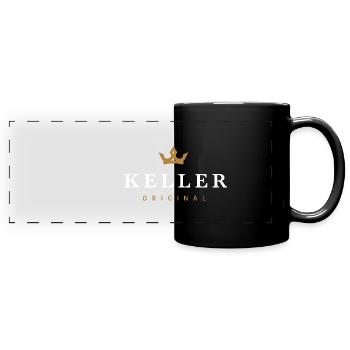 Keller Original Familienlogo - Panorama-Tasse farbig - Schwarz - Vorne