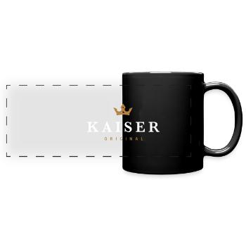 Kaiser Original Familienlogo - Panorama-Tasse farbig - Schwarz - Vorne