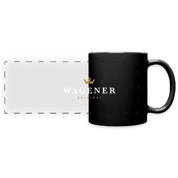 Wagener Original Familienlogo - Panorama-Tasse farbig - Schwarz - Vorne