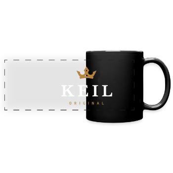 Keil Original Familienlogo - Panorama-Tasse farbig - Schwarz - Vorne