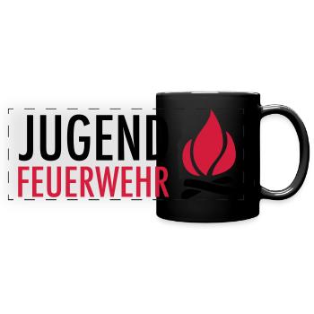 Jeunes sapeurs-pompiers avec flamme - Mug panoramique uni - noir - Devant