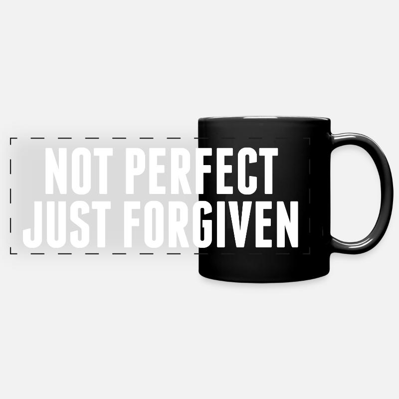 NOT PERFECT JUST FORGIVEN - Full Colour Panoramic Mug - black
