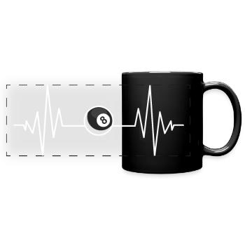 Billard Heartbeat Heartbeat Joueur de billard - Mug panoramique uni - noir - Devant