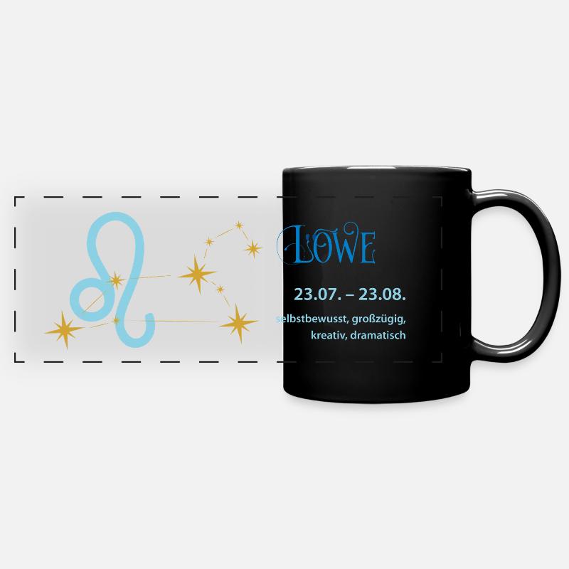 Leo zodiac sign – constellation Leo - Full Colour Panoramic Mug - black