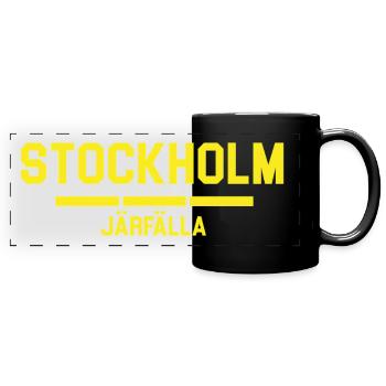 Stockholm Järfälla Flag Design - Full Colour Panoramic Mug - black - Front