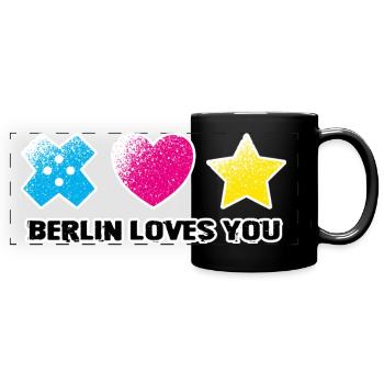 BLY - Iconic Symbols - Grunge - Full Colour Panoramic Mug - black - Front