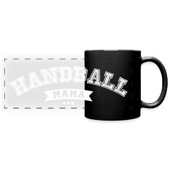 Handballmama - Panorama-Tasse farbig - Schwarz - Vorne