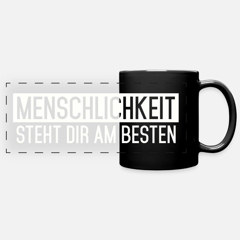 Menschlichkeit - Panorama-Tasse farbig - Schwarz