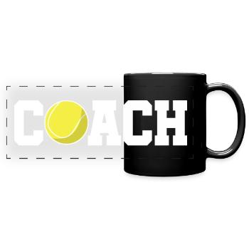 Entraîneur d'entraîneur de tennis - Mug panoramique uni - noir - Devant