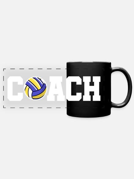Volleyball Coach Trainer - Panorama-Tasse farbig - Schwarz