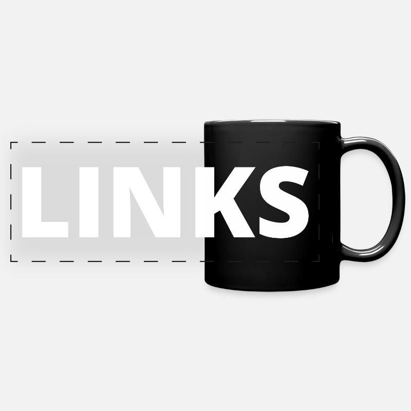 Links - Panorama-Tasse farbig - Schwarz
