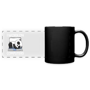 Computer nerd programmer mens gift - Full Colour Panoramic Mug - black - Front