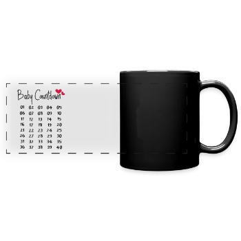 Bébé Compte à rebours Semaines de grossesse - Mug panoramique uni - noir - Devant