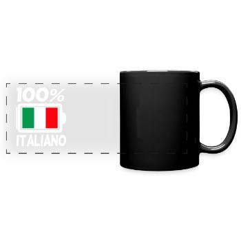 Italie Italiens - Mug panoramique uni - noir - Devant
