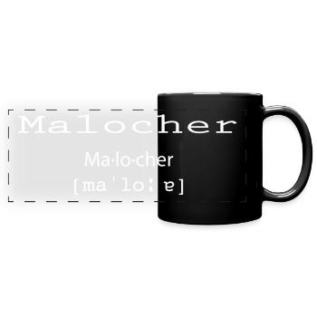 Malocher Ruhrdeutsch - Panorama-Tasse farbig - Schwarz - Vorne