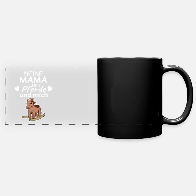 Mama Mutter Pferde Liebe Geschenk Kleinkind - Panorama-Tasse farbig - Schwarz