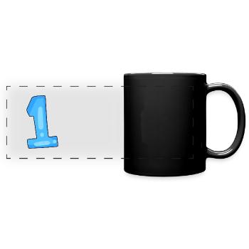 1 light blue - Full Colour Panoramic Mug - black - Front