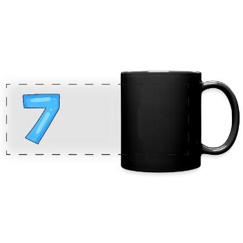 Nummer 7 - Panorama-Tasse farbig - Schwarz - Vorne