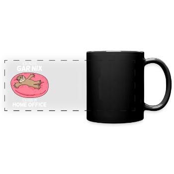 Home Office Spruch - Panorama-Tasse farbig - Schwarz - Vorne