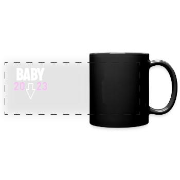 Baby Tochter 2023 Mädchen - Panorama-Tasse farbig - Schwarz - Vorne
