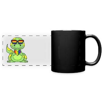LGBT Animal Dinosaur Rainbow Heart - Full Colour Panoramic Mug - black - Front
