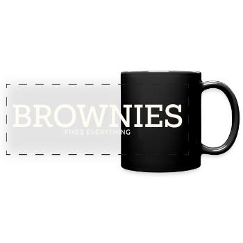BROWNIES FIXES EVERYTHING - Full Colour Panoramic Mug - black - Front