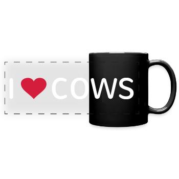 I love cows cow farm farmer farmer - Full Colour Panoramic Mug - black - Front