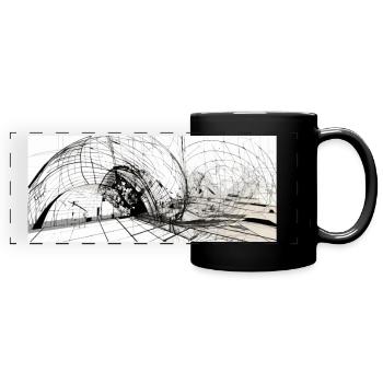 Designer Tasse Kunst Tee Kaffee Frühstück - Panorama-Tasse farbig - Schwarz - Vorne