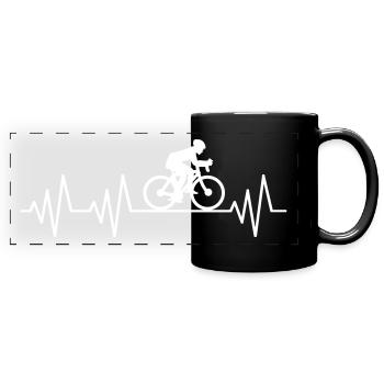 Herzschlag Fahrrad Fahrradfahrer Fahrradfahren - Panorama-Tasse farbig - Schwarz - Vorne