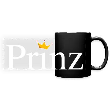 Prinz mit Krone - Panorama-Tasse farbig - Schwarz - Vorne